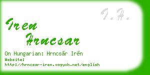 iren hrncsar business card